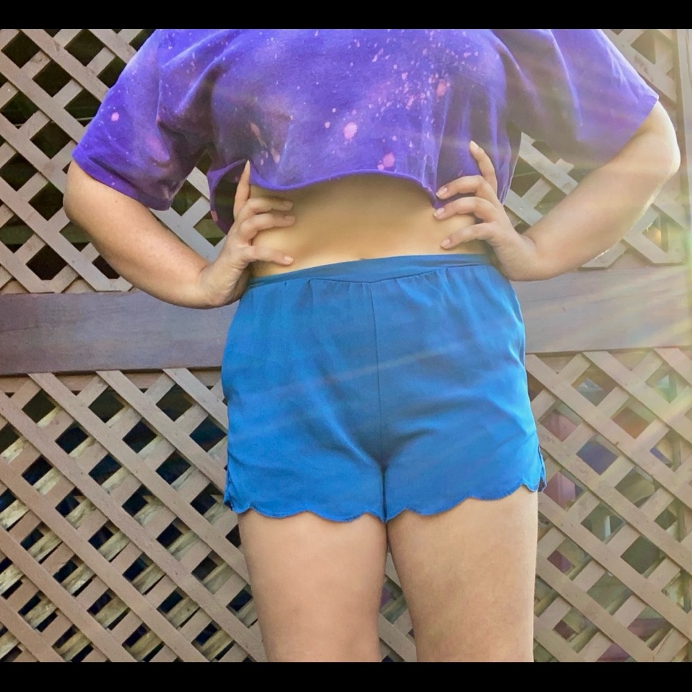 Blue Flowy Shorts